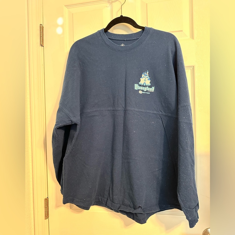 Disneyland 65th Anniversary Spirit Jersey. Dark Blue Sparkle, Size XL